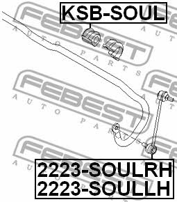 Front stabilizer bar, right Febest 2223-SOULRH