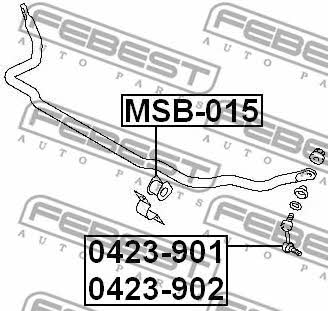 Front stabilizer bar, right Febest 0423-902