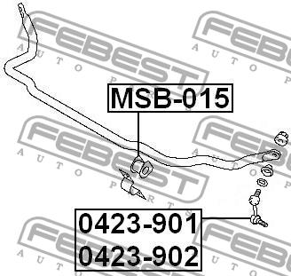 Febest Front stabilizer bar, right – price 37 PLN