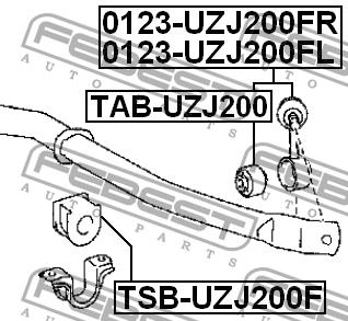 Front anti roll bar link, right Febest 0123-UZJ200FR