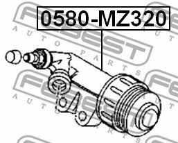 Clutch slave cylinder Febest 0580-MZ320