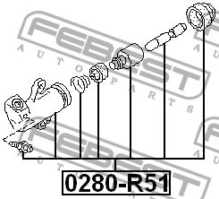 Clutch slave cylinder Febest 0280-R51