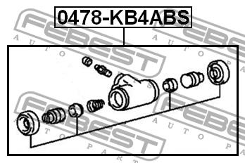 Wheel Brake Cylinder Febest 0478-KB4ABS
