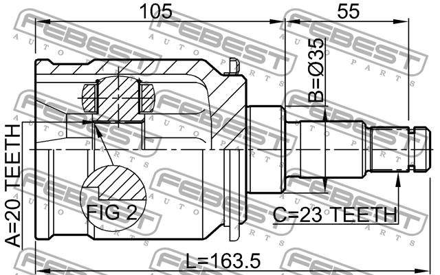 Febest CV joint – price 308 PLN