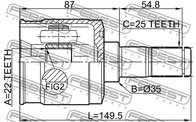 Febest CV joint – price [object Object] PLN