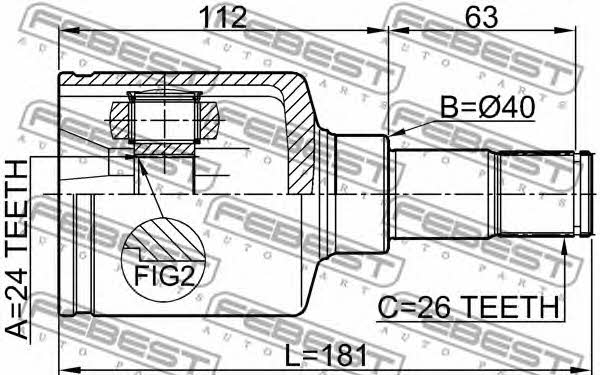 CV joint Febest 2111-TC7LH