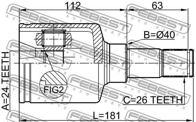 Febest CV joint – price 311 PLN