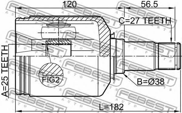 CV joint Febest 1611-169CVTLH