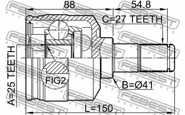 CV joint Febest 1211-TUC20LH