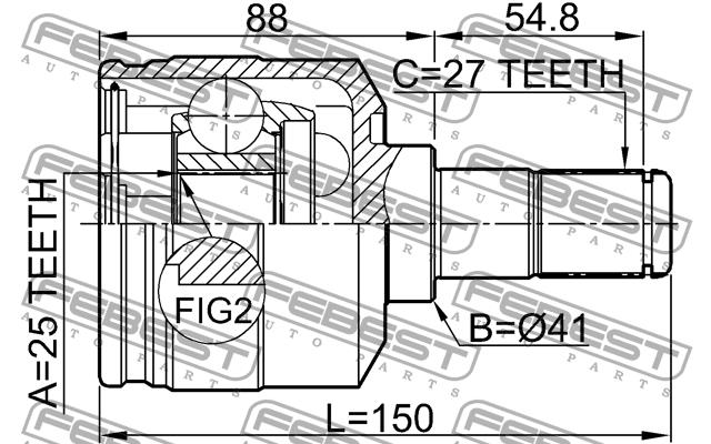 Febest CV joint – price 230 PLN