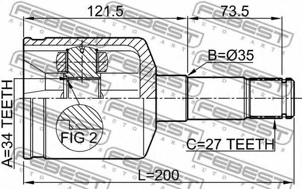 CV joint Febest 1011-CAPLH