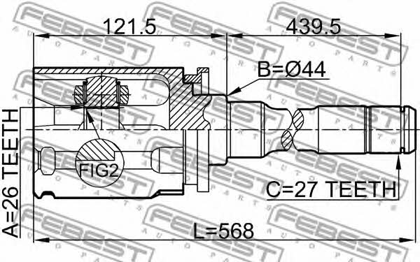 CV joint Febest 1911-E70RH