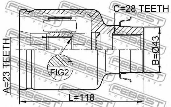 CV joint Febest 0511-M320ATRH