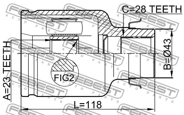 Febest CV joint – price [object Object] PLN