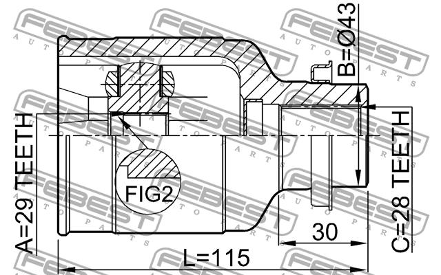 Febest CV joint – price [object Object] PLN