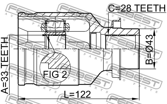 CV joint Febest 0511-M6MTRH