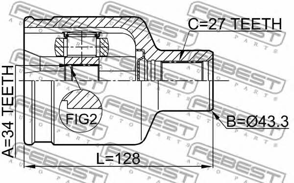 CV joint Febest 1011-CAPRH