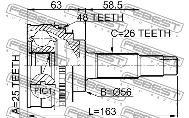 Febest CV joint – price 193 PLN