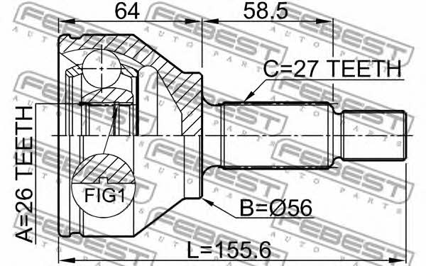 Febest CV joint – price 136 PLN