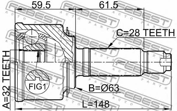 CV joint Febest 0310-057