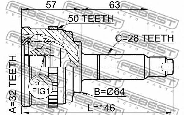 Febest CV joint – price [object Object] PLN