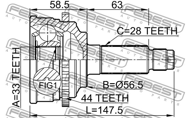 Febest CV joint – price 204 PLN