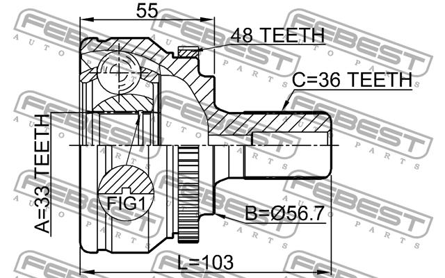 Buy Febest 2710S60A48 – good price at EXIST.AE!