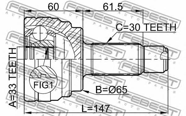 CV joint Febest 1910-E70