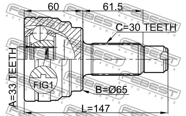 Febest CV joint – price 346 PLN