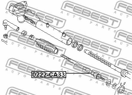 Inner Tie Rod Febest 0222-CA33