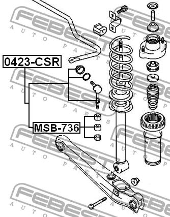Rear anti roll bar link Febest 0423-CSR
