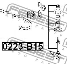 Rear anti roll bar link Febest 0223-B15