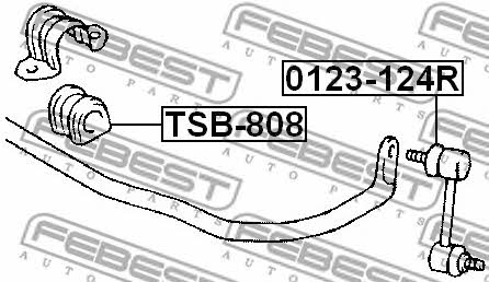 Rear stabilizer bar Febest 0123-124R