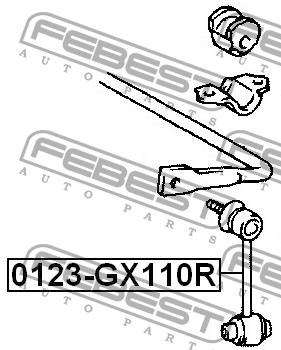 Rear anti roll bar link Febest 0123-GX110R