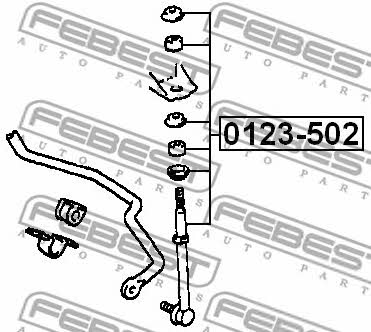 Rear stabilizer bar Febest 0123-502