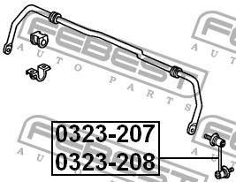Rear anti roll bar link Febest 0323-207