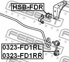 Anti roll bar link, rear right Febest 0323-FD1RR