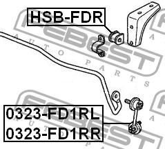 Febest Anti roll bar link, rear right – price [object Object] PLN
