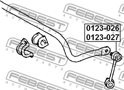 Anti roll bar link, rear right Febest 0123-026