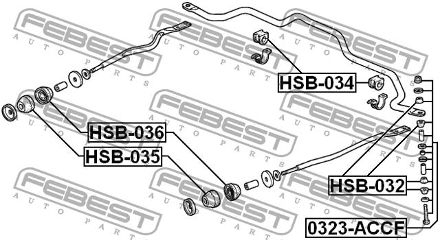 Front anti roll bar link Febest 0323-ACCF