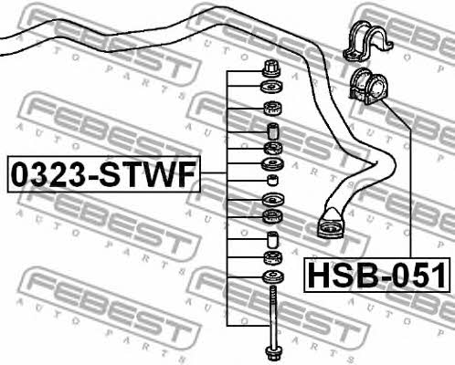 Front anti roll bar link Febest 0323-STWF