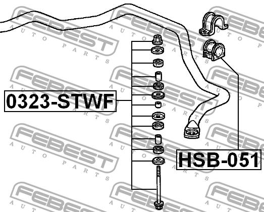 Febest Front anti roll bar link – price 41 PLN