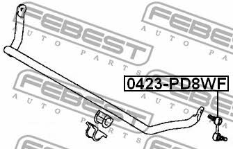 Front stabilizer bar Febest 0423-PD8WF