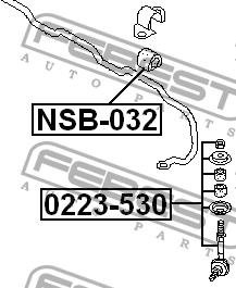 Front anti roll bar link Febest 0223-530
