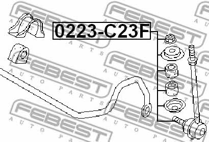 Front anti roll bar link Febest 0223-C23F