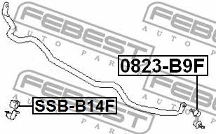 Front anti roll bar link Febest 0823-B9F