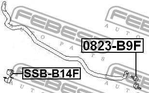 Front stabilizer bar Febest 0823-B9F