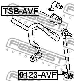 Front stabilizer bar Febest 0123-AVF