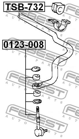 Front anti roll bar link Febest 0123-008