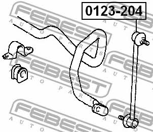 Front anti roll bar link Febest 0123-204